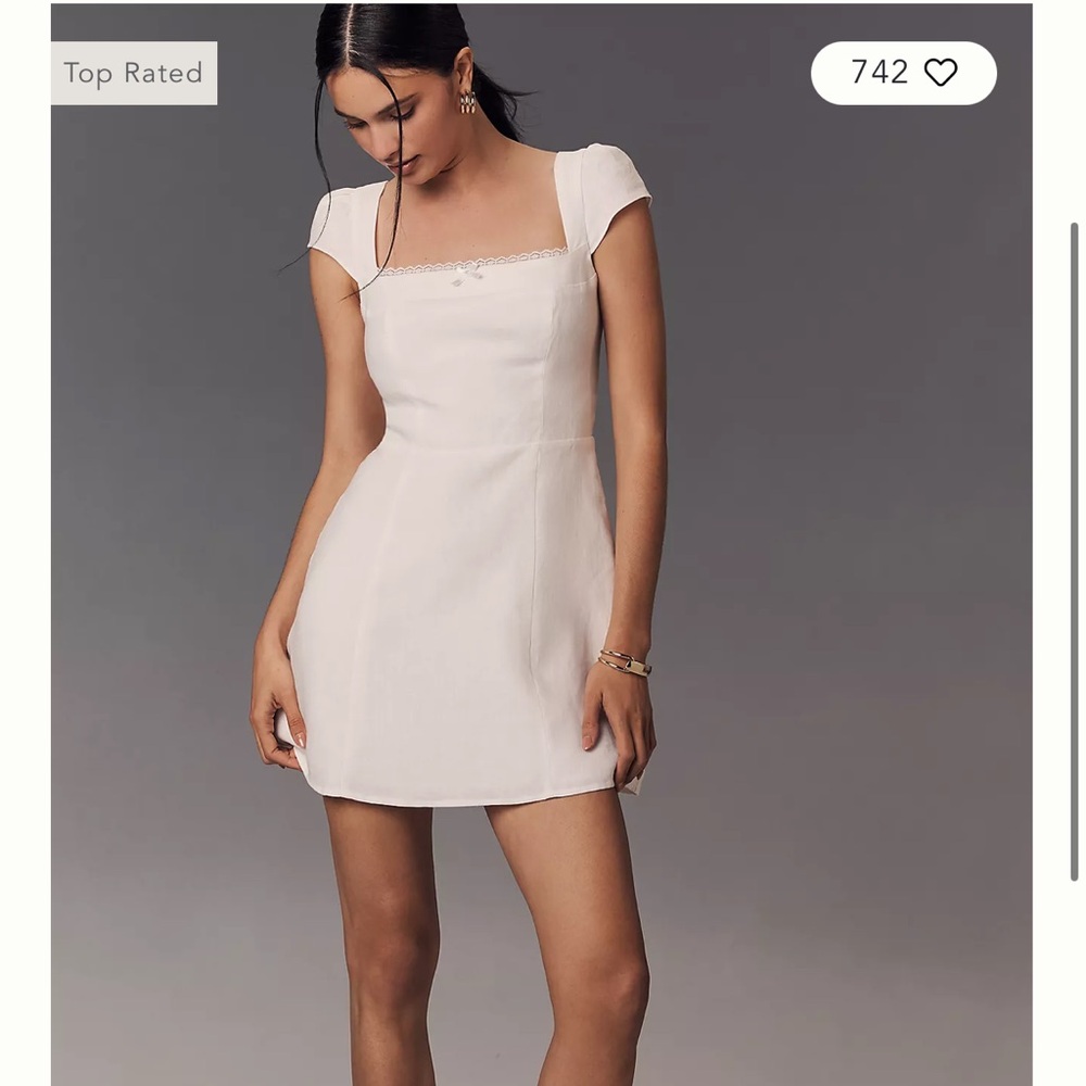 Reformation Elegant White Cap Sleeve Dress, size 6 - Picture 1 of 2